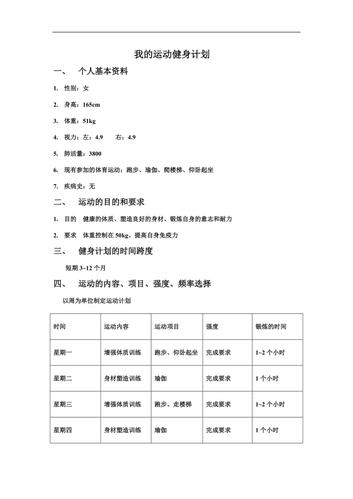 健身達人運動減肥計劃書,健身達人運動減肥計劃書怎麽寫